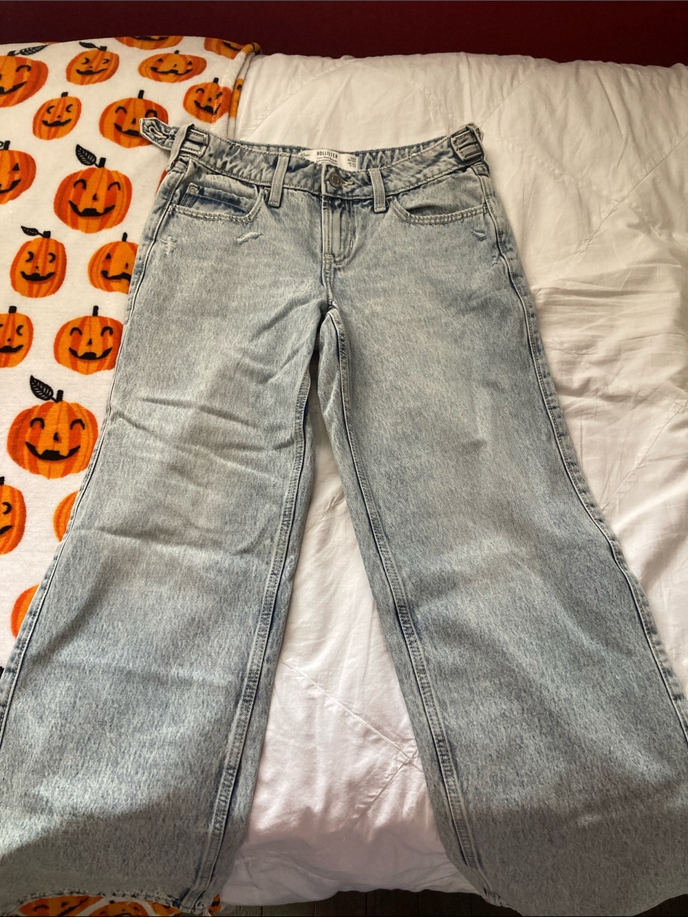 Hollister Light Blue Baggy Adjustable Women's Jeans